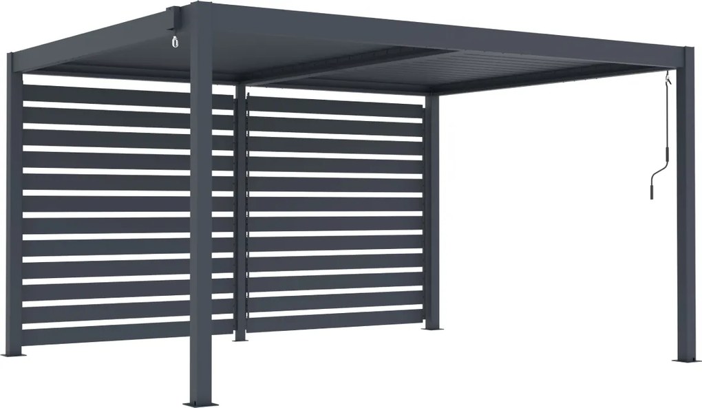 Bočná zástena pre bioklimatickú pergolu BestBerg BBP-C1CG / 370 × 218 cm / sivá