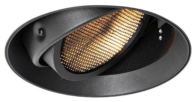 Moderné zapustené bodové svetlo čierne GU10 AR111 okrúhle bez rámu - Oneon Honey