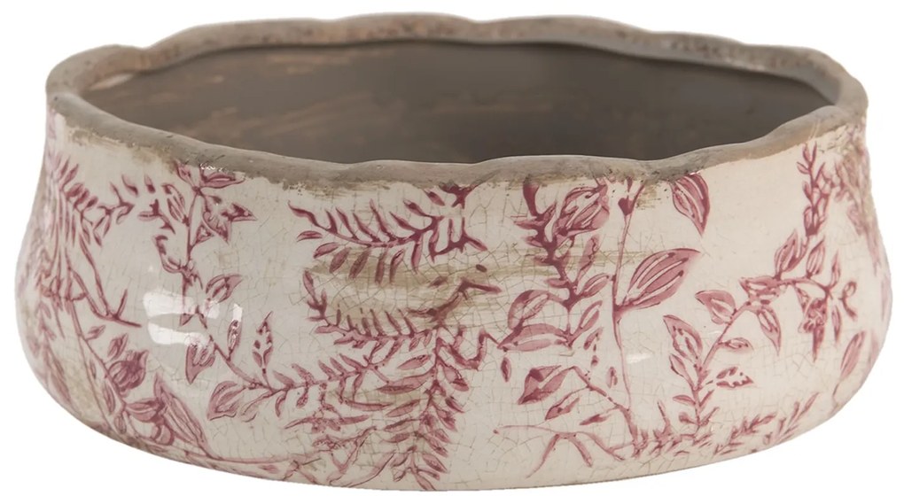 Keramický dekoračný obal na kvetináč s kvetmi Roset - Ø 15*7 cm