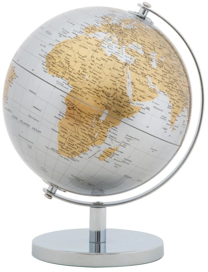 Stolová dekorácia v strieborno-zlatej farbe Mauro Ferretti Globe, výška 28 cm