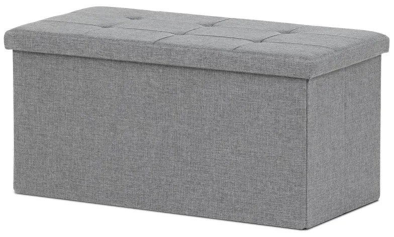 Taburet s úložným prostorem, látka šedá