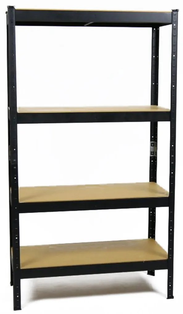 Fistar !!! Akčný balíček: 3x regál 1600x800x400 mm lakovaný 4-policový, nosnosť 700 kg - ČIERNY