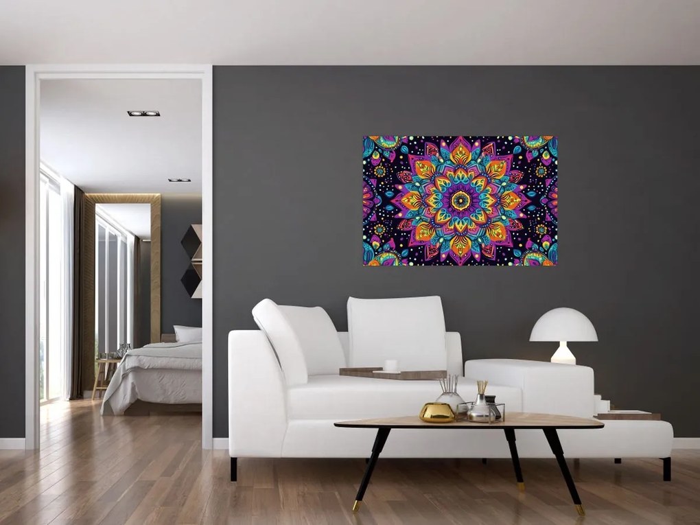 Obraz - Kaleidoskopická mandala (90x60 cm)