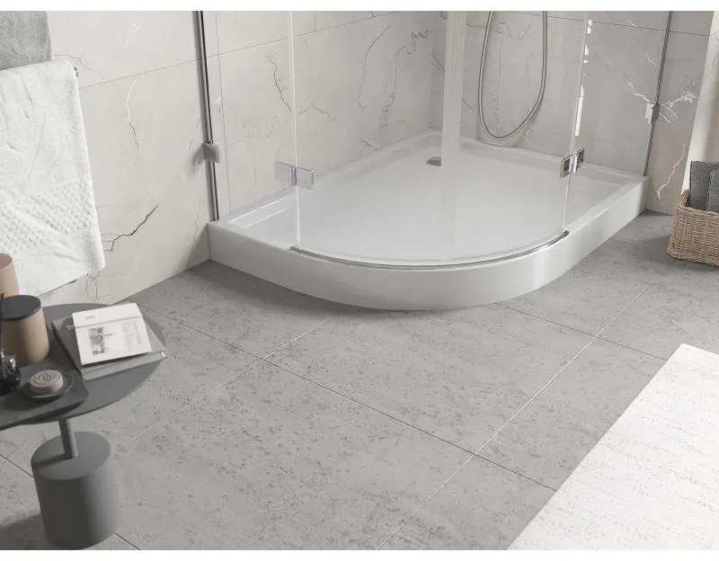 Mexen Flow+, štvrťkruhová asymetrická sprchová vanička, pravá, 100 x 90 cm, biela lesklá, 46Q109010RH