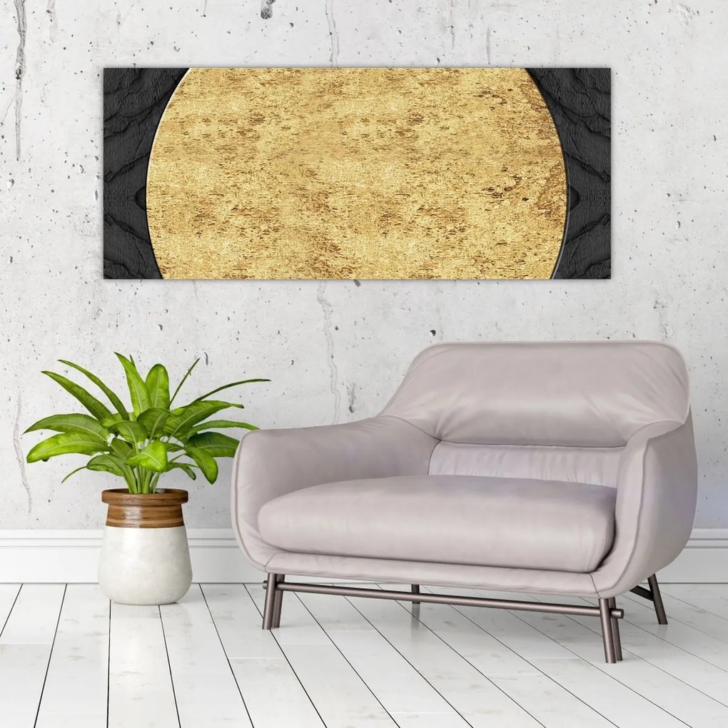 Obraz - Zlatá štruktúra N⁰2 (120x50 cm)