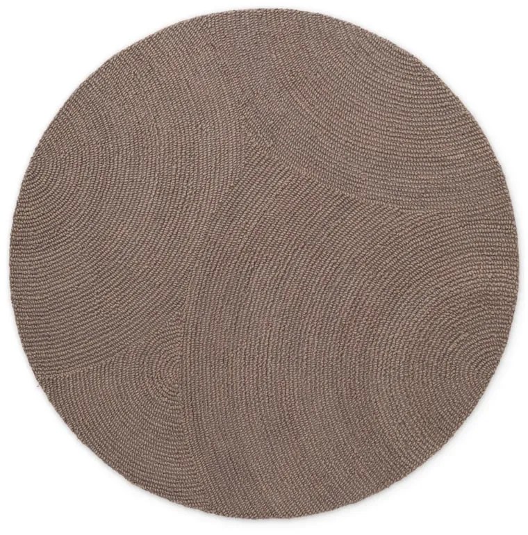 Ručne tkaný vlnený okrúhly koberec taupe ø 120 cm Eleni Taupe – Hanse Home