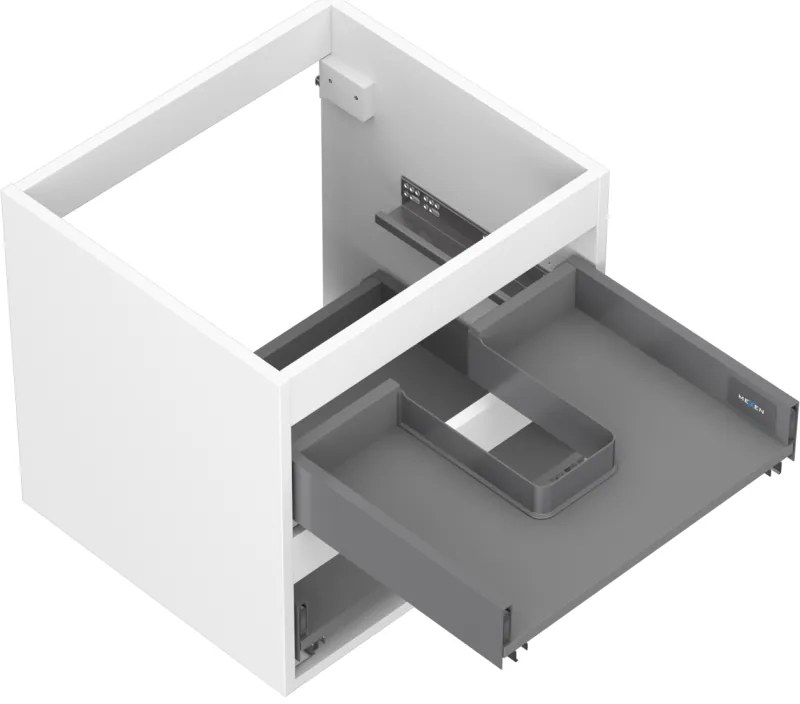 Mexen Box-A, závesná skrinka 50 cm, 2 zásuvky, biela matná, 91AX0-0500-470-2-01