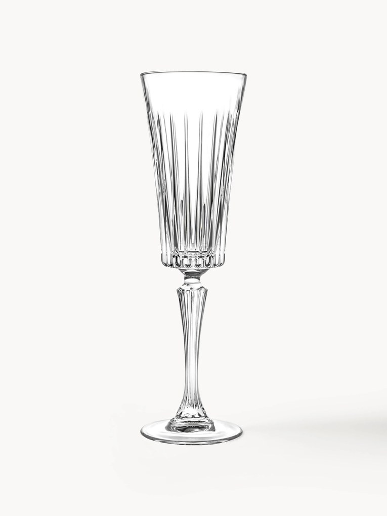 Poháre na šampanské s reliéfnym vzorom Timeless, 6 ks