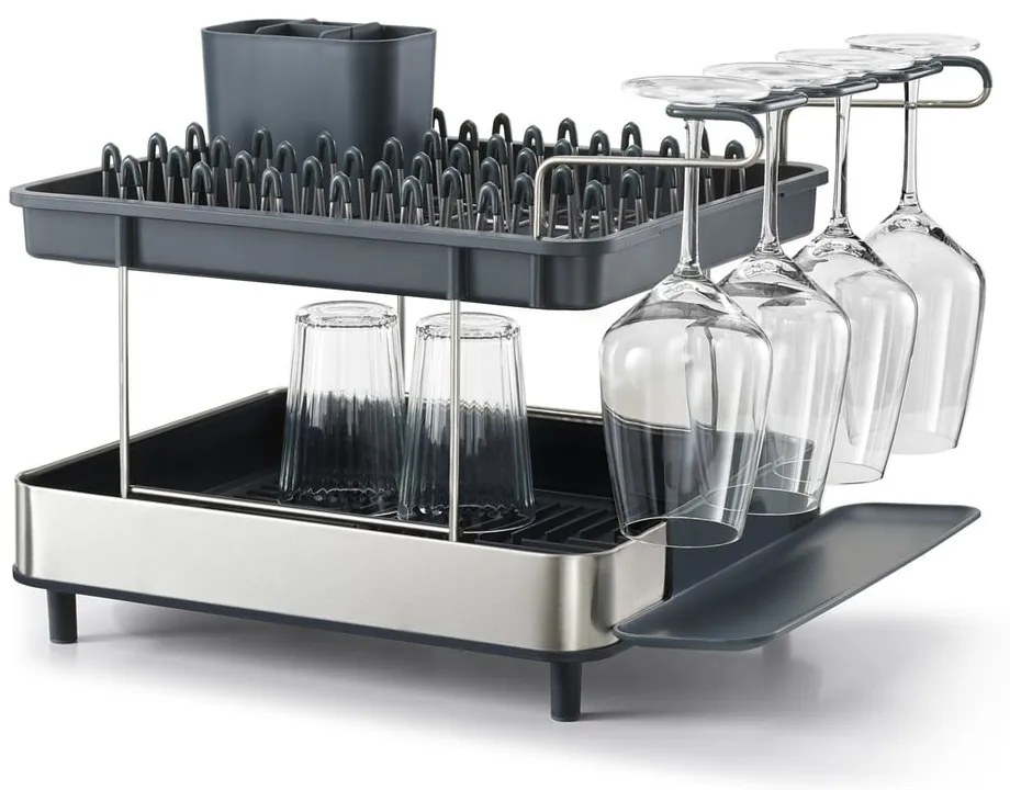 Sivý dvojposchodový anikoro odkvapkávač Excel – Joseph Joseph