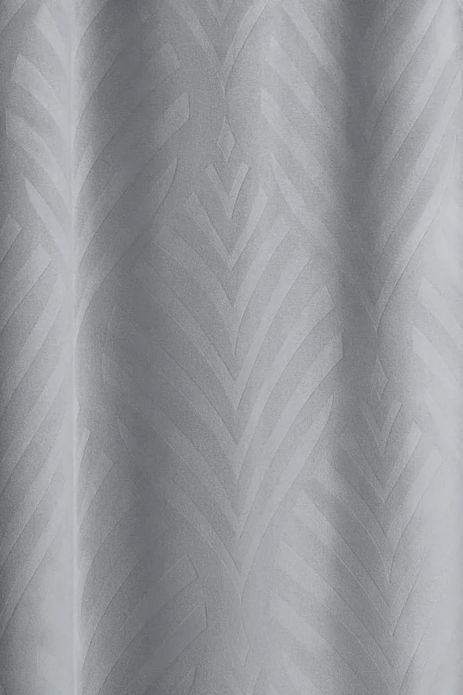 Sivý dekoratívny záves na strieborné kruhy 140 x 280 cm