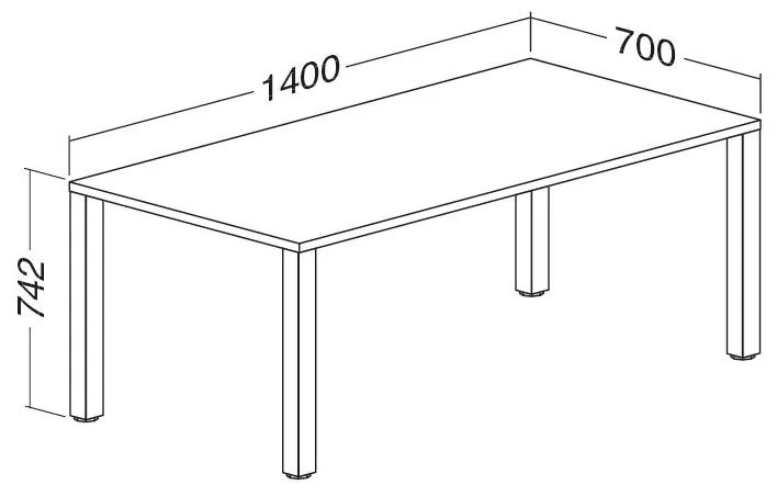 Stôl ProOffice B 70 x 140 cm, čerešňa