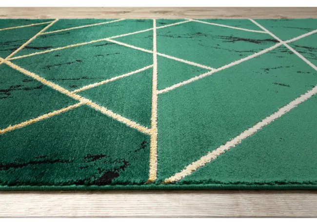 Behúň EMERALD exkluzívny 1012 glamour, marmur, geometrický zelený / zlatý - Výpredaj