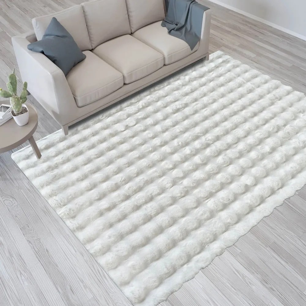 Biely prateľný koberec 150x230 cm Bubble White – Mila Home