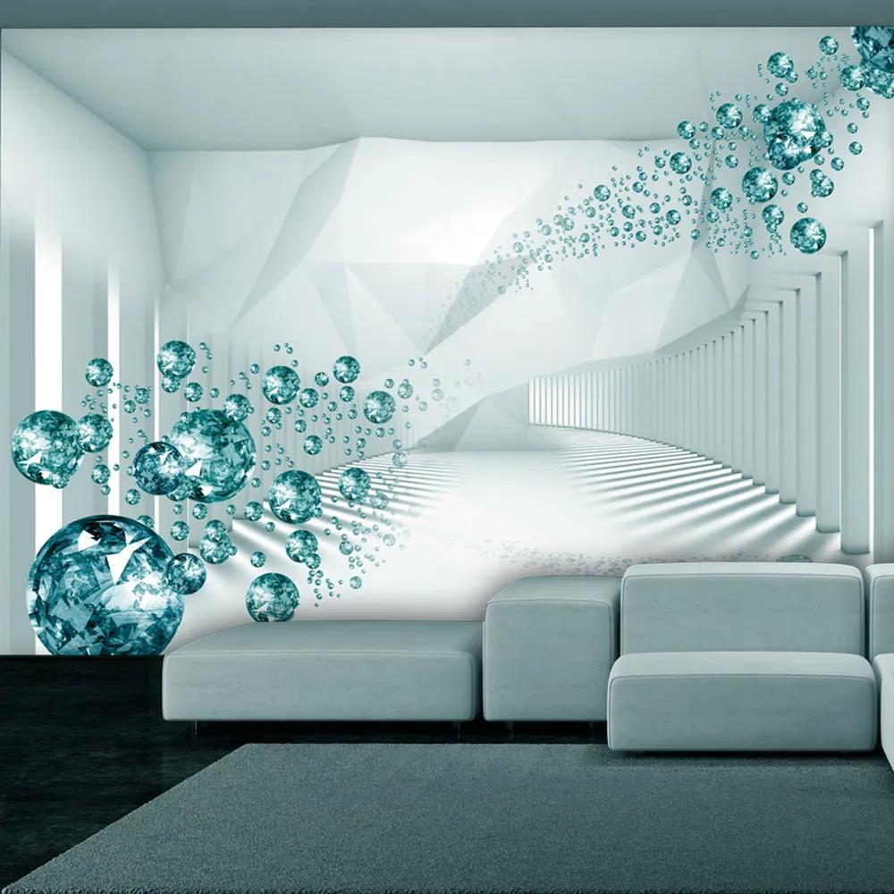 Artgeist Fototapeta - Diamond Corridor (Turquoise) Veľkosť: 100x70, Verzia: Standard