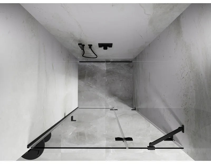 Mexen, Mexen Lunar pravé otočné sprchové dvere 120 cm, transparentné, pištoľový kov - 834-120-000-95-00-P