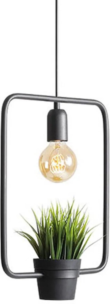 Závesná lampa 975 dekór tráva, obdĺžnikový rám