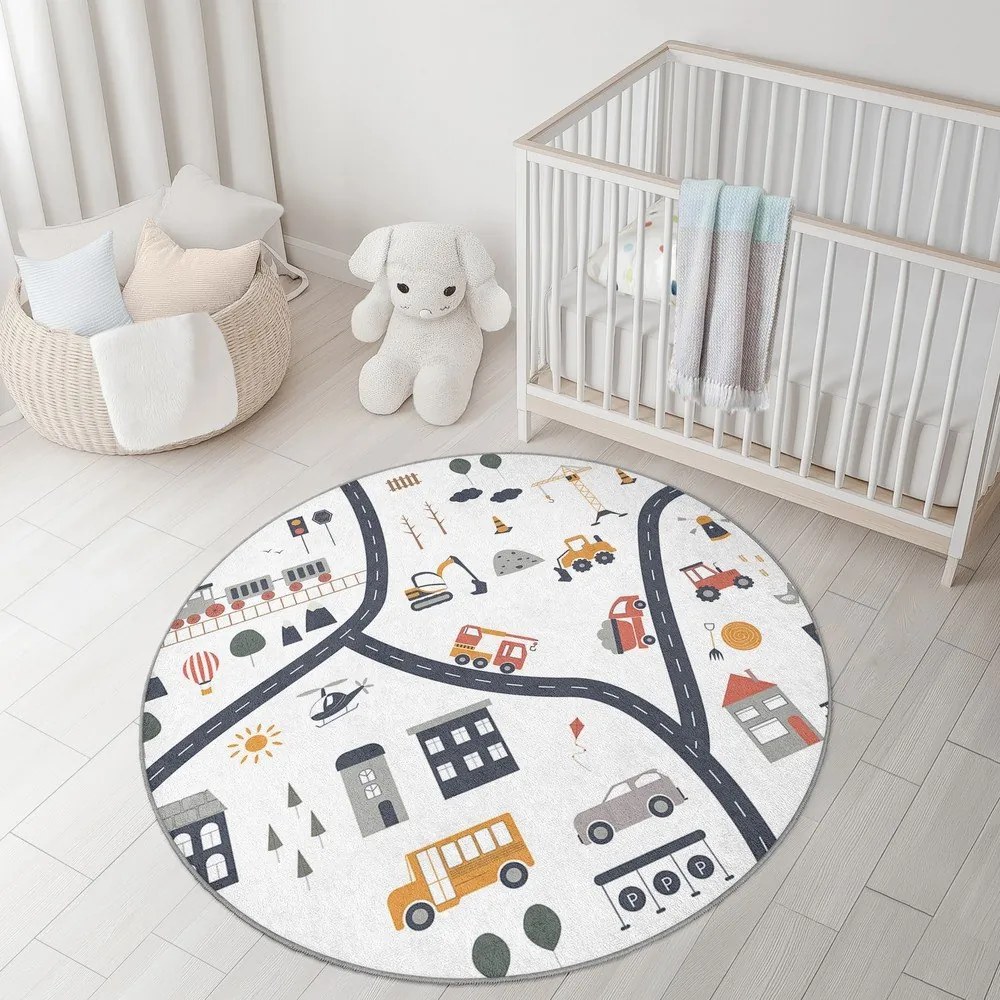 Prateľný detský hrací koberec ø150 cm World Around Me – Mila Home