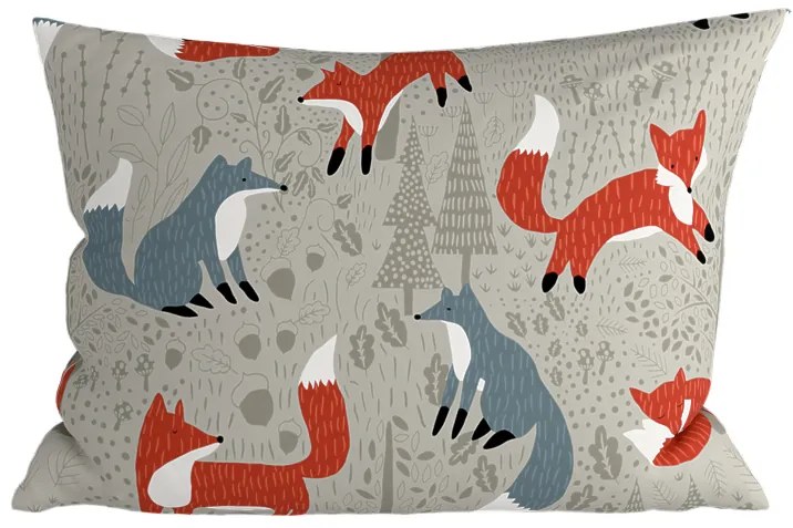 Sada 2 ks dekoračných obliečok na vankúš FOXIVA 40x60 cm, sivá