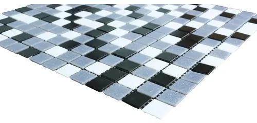 Mozaika sklenená mix biela/sivá/čierna 30,5x32,5 cm