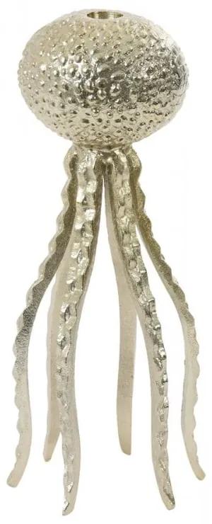 Zlatý kovový svietnik Octopus M - Ø 13 * 32 cm