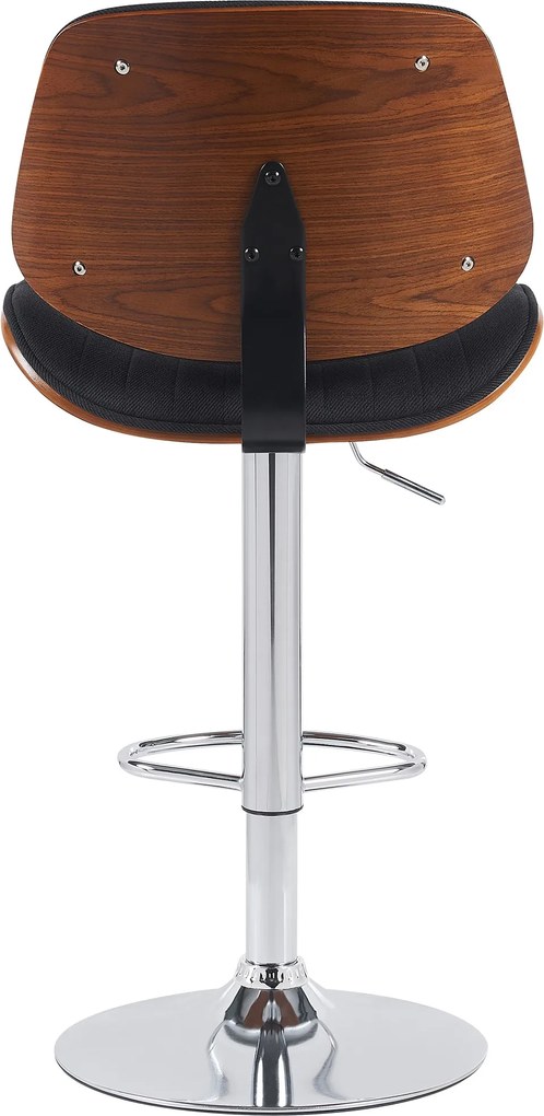 Barová stolička Clawson - látka, chróm rám - orech/čierna