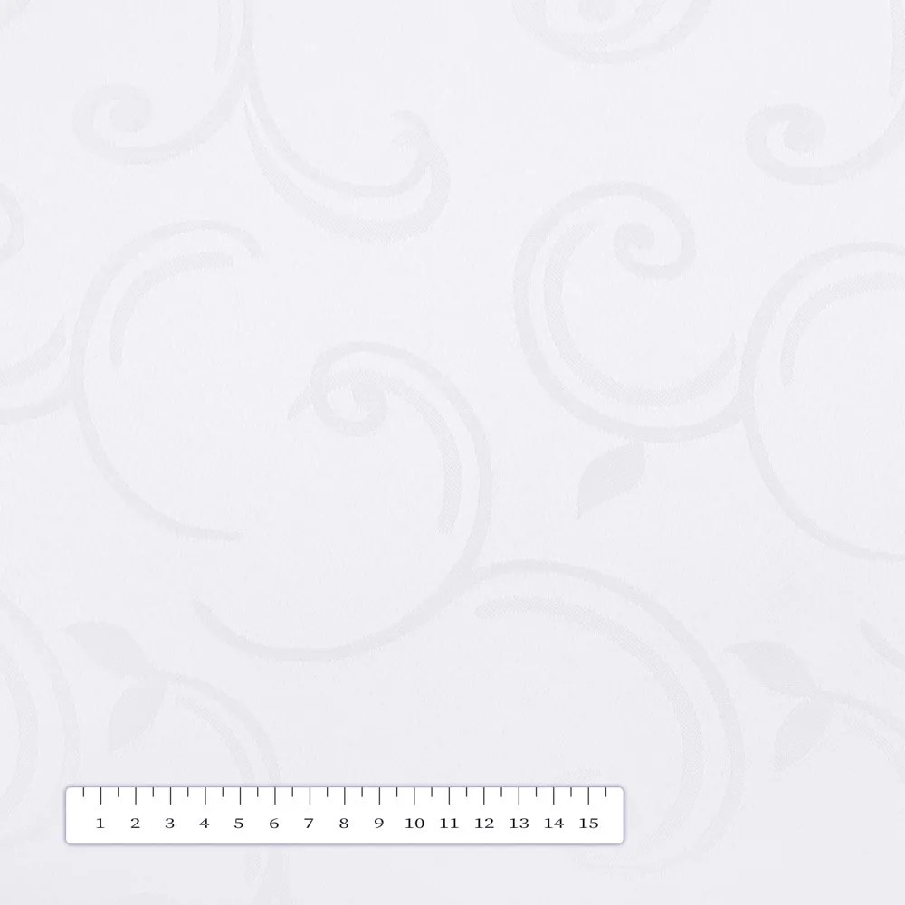 Biante Teflónový oválny obrus TF-100 Biele ornamenty s lístkami 140x160 cm
