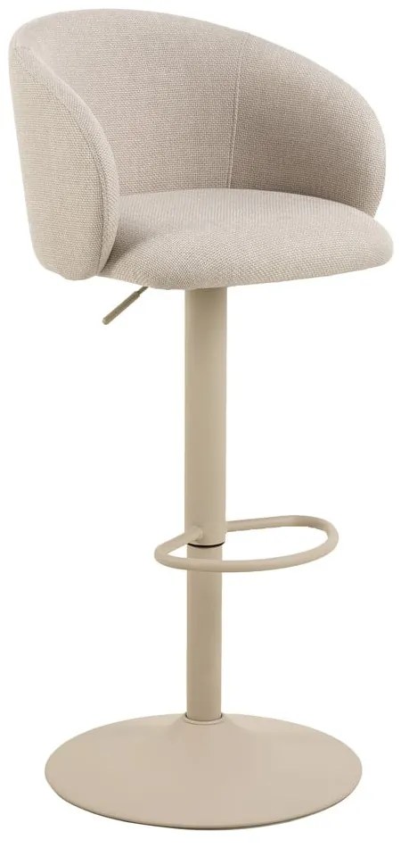 Béžová barová stolička s nastaviteľnou výškou/s podrúčkami (výška sedadla 86 cm) Eleanor – Actona