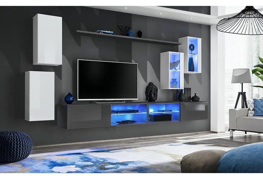 Obývacia Stena Switch Xxv Biely/Grafit