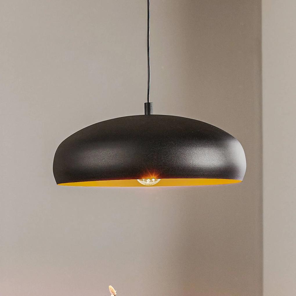 Závesná lampa Mogano s kovovým tienidlom čierna