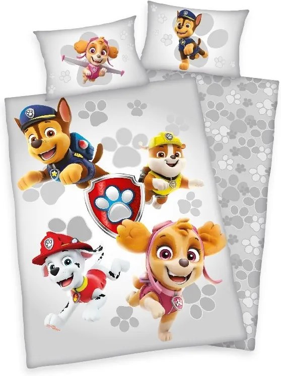 HERDING FLANELOVÉ Obliečky do postieľky Paw Patrol grey BIO 00/ Bio Bavlna Flanel, 100/135, 40/60 cm