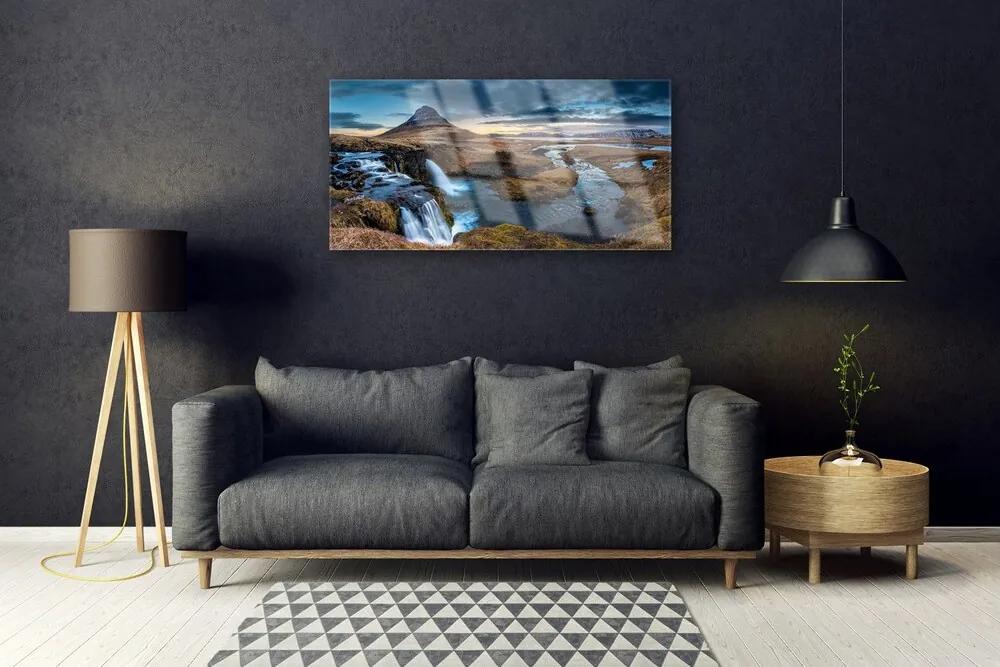 Skleneny obraz Vodopád rieka príroda 140x70 cm