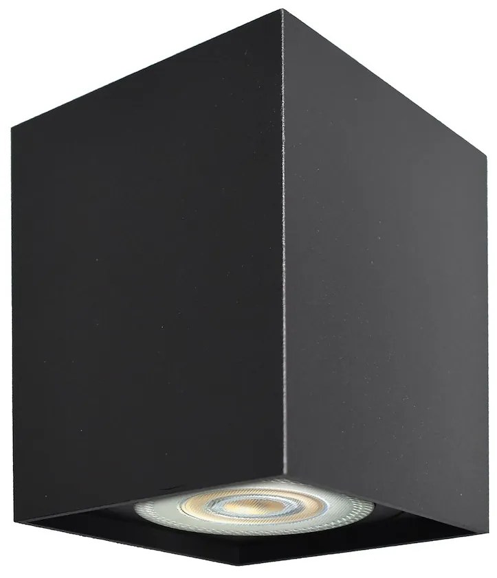 Stropné svietidlo Bima Square, 1x čierne kovové tienidlo