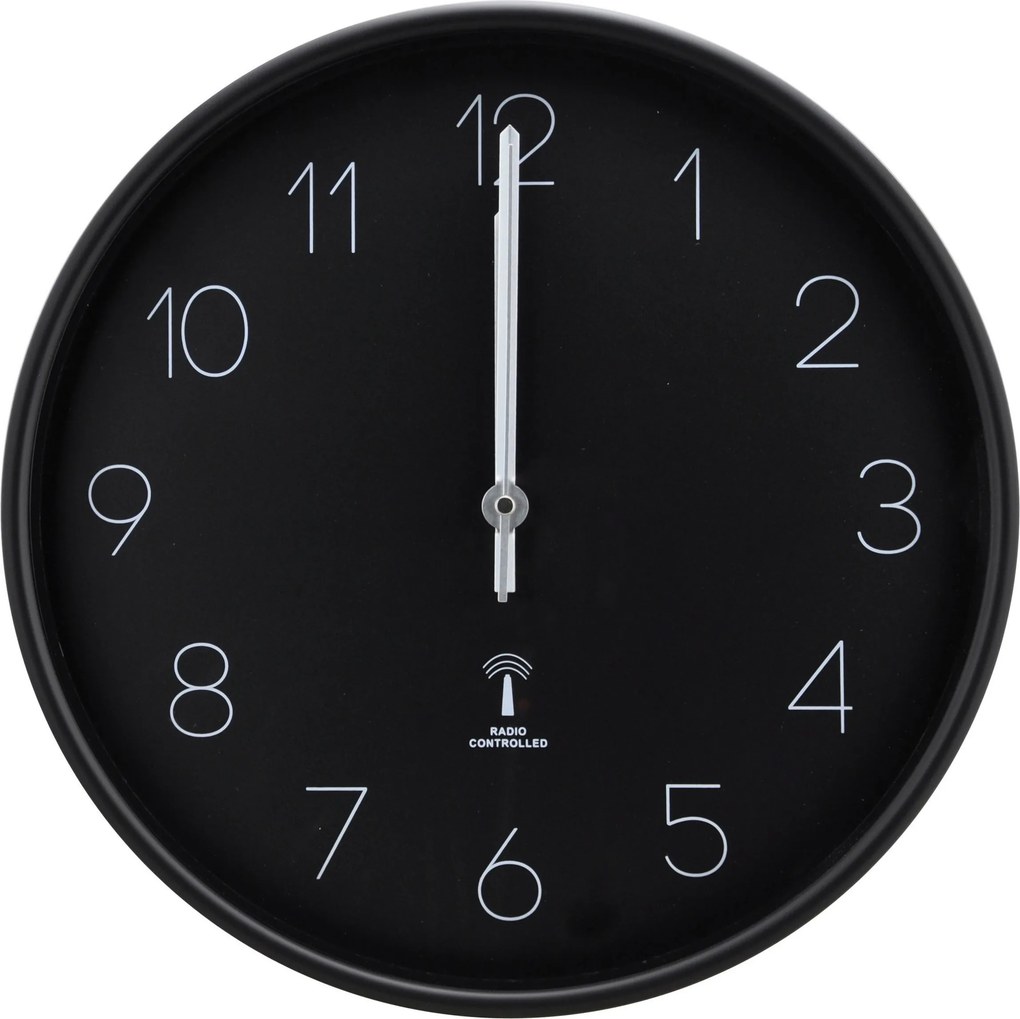 XXXLutz RÁDIOM RIADENÉ HODINY čierna 37,8 cm Ambia Home - Hodiny - 009007001301