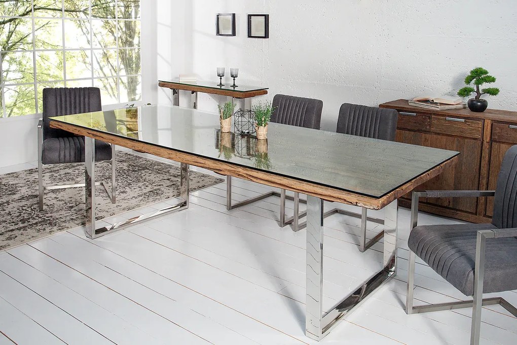 Jedálenský stôl EUPHORIA BARRACUDA 180 cm recyklované masívne teakové drevo 40 mm
