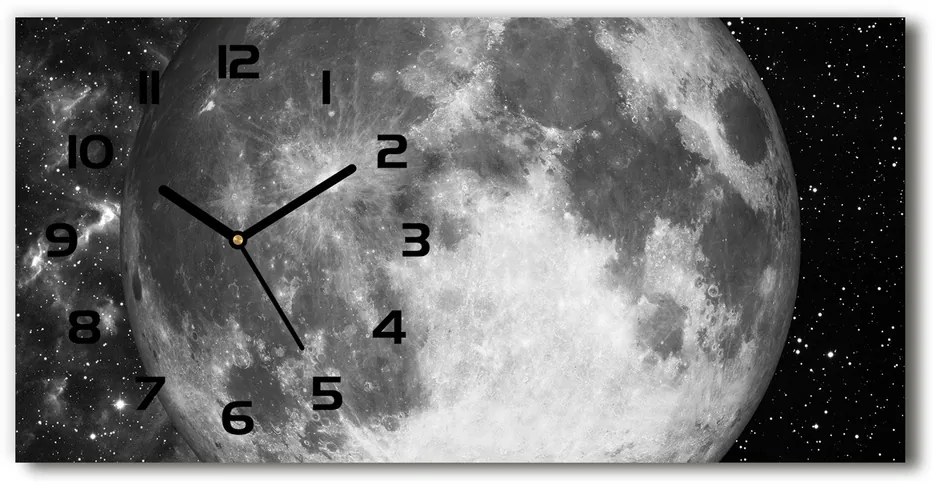 Vodorovné Moderné sklenené hodiny na stenu Mesiac pl_zsp_60x30_f_79513509
