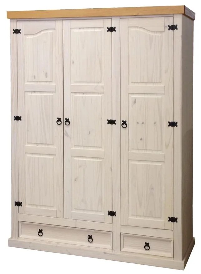 IDEA nábytok Skriňa 3-dverová CORONA biely vosk 162818B