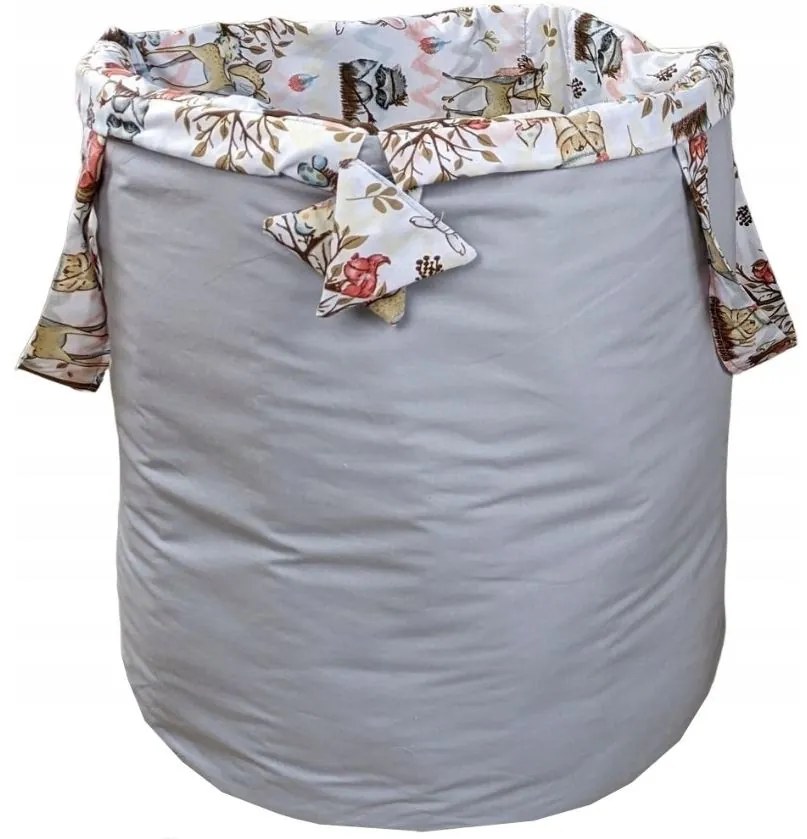 Detský kôš na hračky ANIMALS - LES - šedý