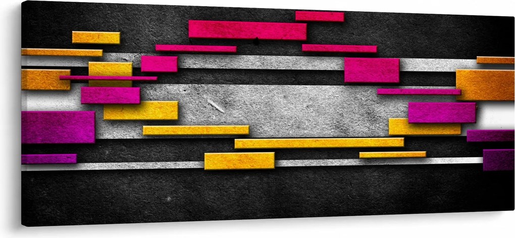 Obraz farebné abstrakcie na čiernom pozadí (120x50 cm)