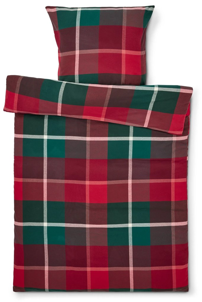 Flanelová posteľná bielizeň, viacfarebná károvaná, štandardná veľkosť