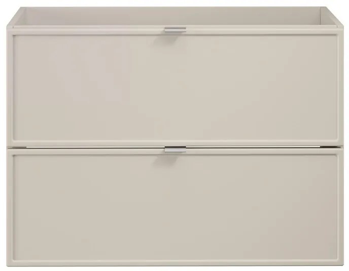 Závěsná skříňka Bella Cashmere s deskou 80 cm kašmírová/dub artisan