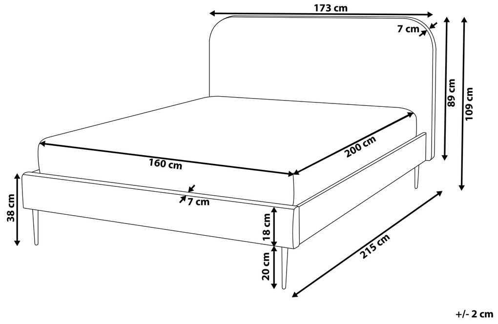 Zamatová posteľ 160 x 200 cm čierna FLAYAT Beliani