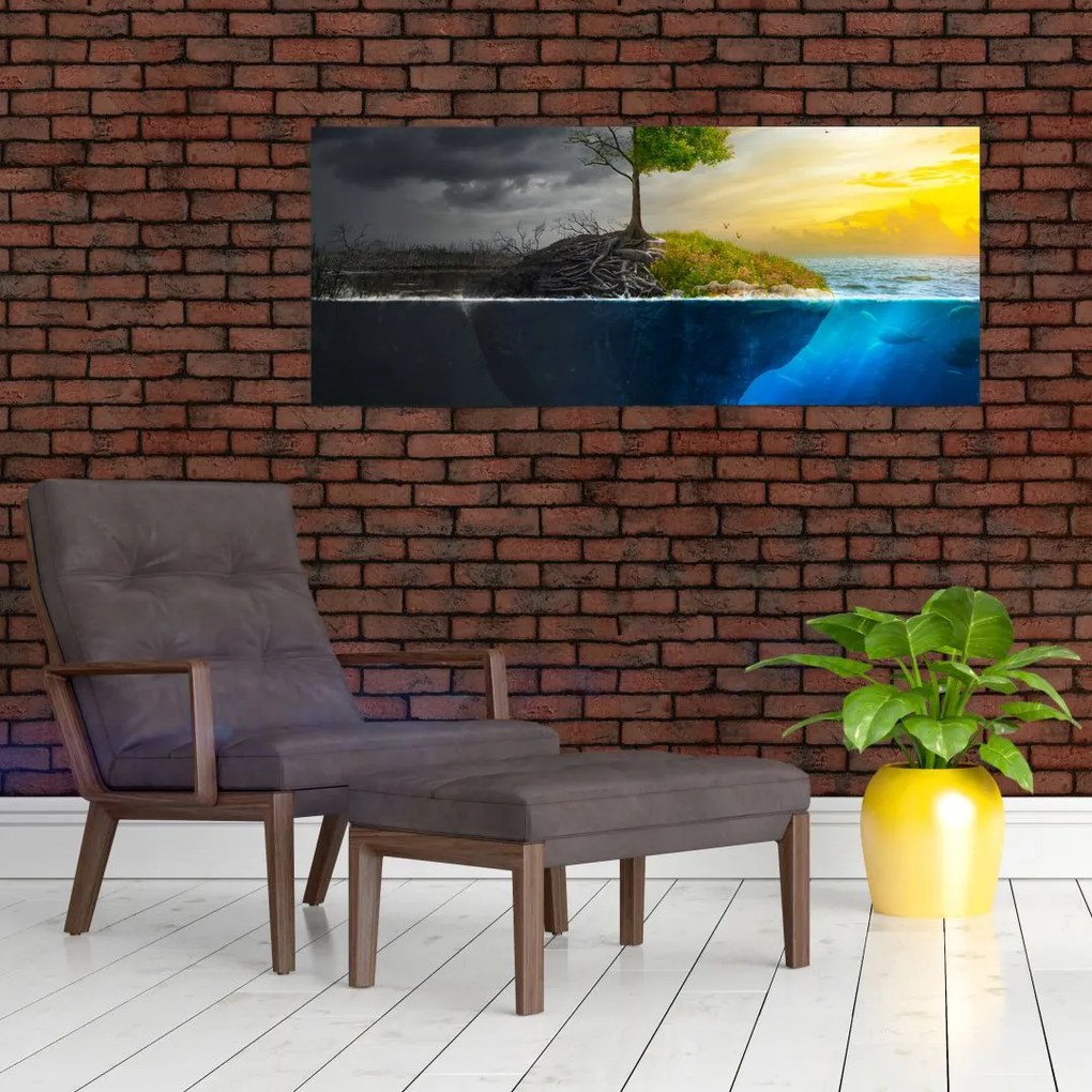 Obraz znázorňujúci dve strany (120x50 cm)