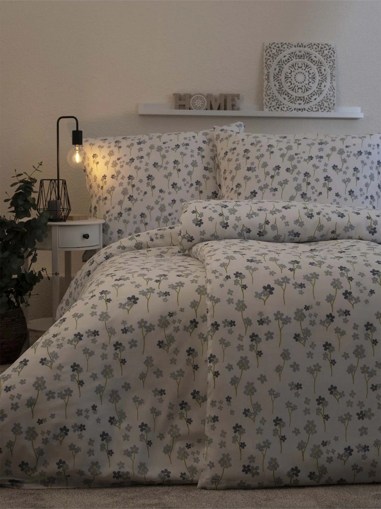 Polybavlnené obliečky na 2 postele Dream - Nezábudky