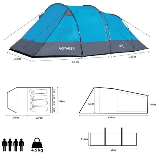Kempingový stan NILS Camp NC3027 Voyager