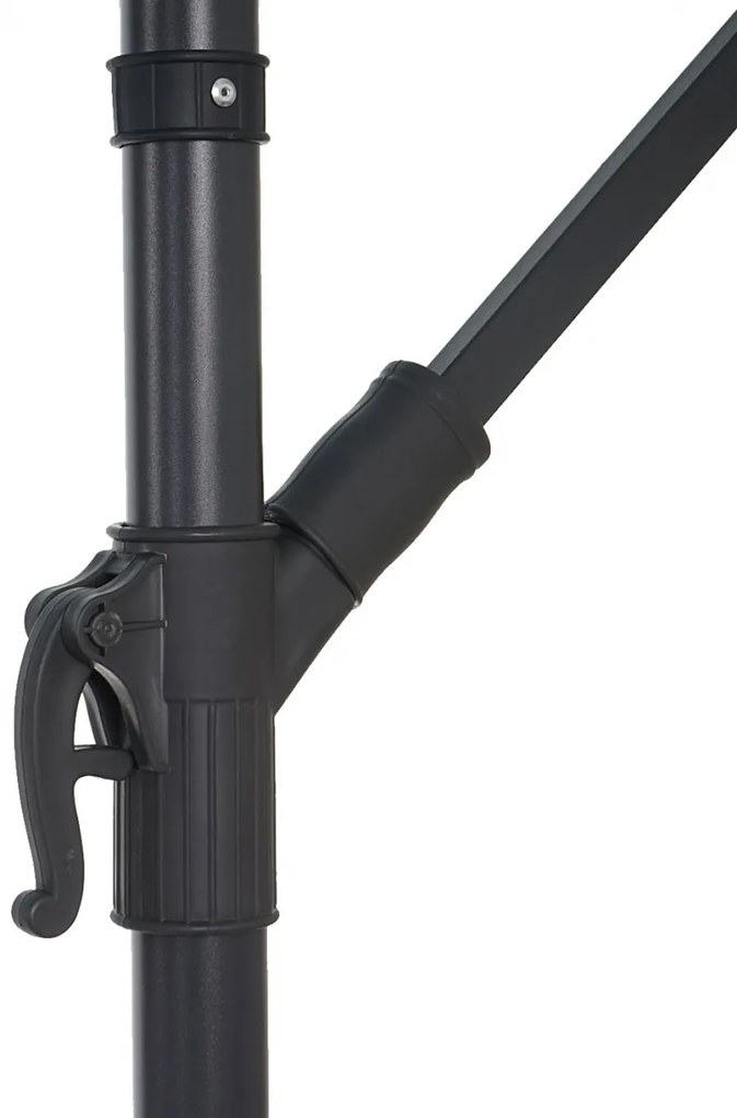 Slnečník Acerra Ø 3m polyester/oceľ - zeleno-citrónová so stojanom