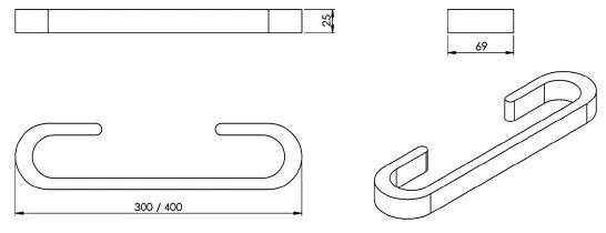 Gedy - Nástenný vešiak na uteráky HIMALAYA 7x40 cm bambus/hnedá
