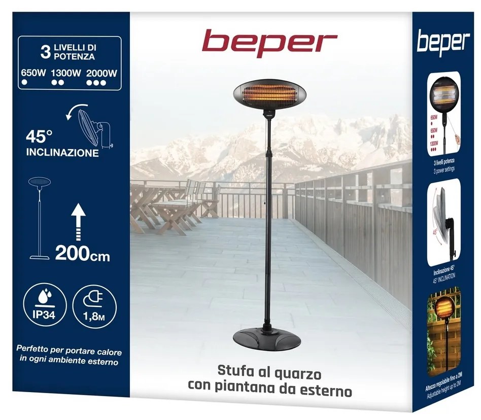 Beper P203PAN002 vonkajší ohrievač so stojanom