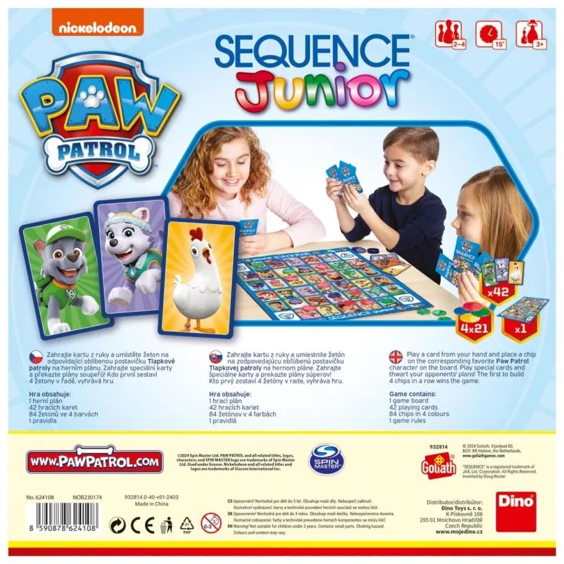 Sequence Junior Tlapková patrola/Paw patrol spoločenská hra
