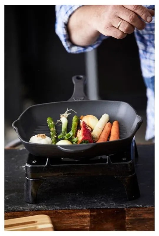 Grilovacia liatinová panvica 28x28 cm - Holm