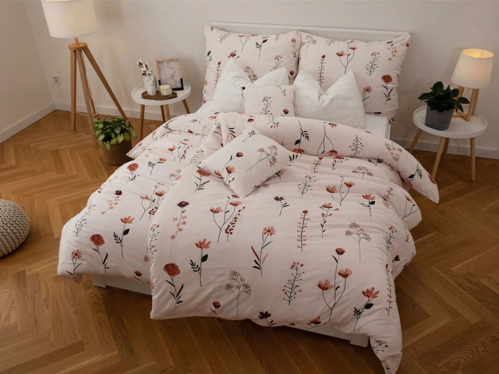 Francúzske obliečky Mako jersey – Vlčie maky béžové
